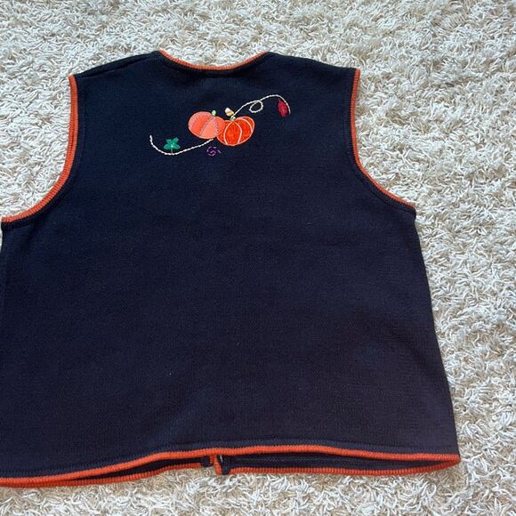 Vintage Studio Treat Knit Halloween Fall Autumn Vest Size XL - Picture 7 of 10